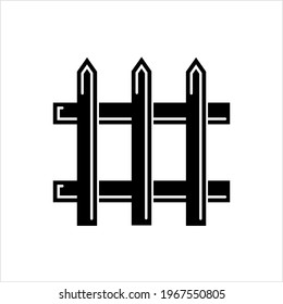 Fence Icon, Area Enclosure Icon Vector Art Illustration