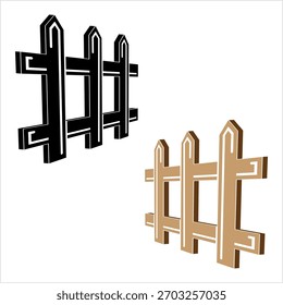 Zaun-Symbol, Bereichsgehäuse-Symbol, Vektorgrafik