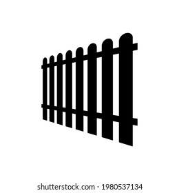 Fence icon. Black silhouette. Front side view. Vector simple flat graphic illustration. The isolated object on a white background. Isolate.