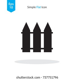 Fence Icon. Black Vector Illustration