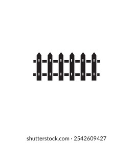 Fence icon black and white vector sign
