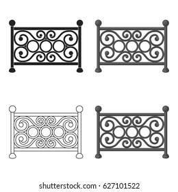 Fence icon in cartoon style isolated on white background. Park symbol stock vector illustration.