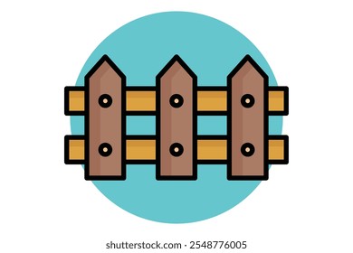 ícone Cerca. ícone de contorno colorido ícone estilo. ícone relacionado a jardinagem. ferramentas de jardinagem elementos ilustração vetorial