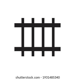 Zaun-Symbol-Design einzeln auf weißem Hintergrund