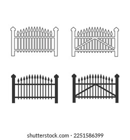 Fence icon. Design fence set line and background vector ilustration.