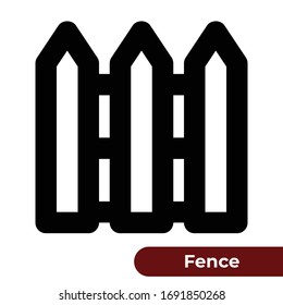 Fence Icon. Designed in 24x24px artboard with 2px stroke thickness. Pixel perfect and scalable icon.