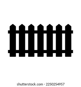 Fence icon. Fencing. Black silhouette. Horizontal front view. Vector simple flat graphic illustration. Isolated object on a white background. Isolate.