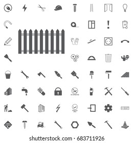 Fence icon flat. Black pictogram on white background. Vector illustration symbol and bonus button
