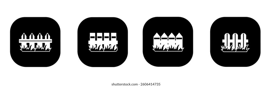 Fence icon in flat. A fence icon design. Stock vector.