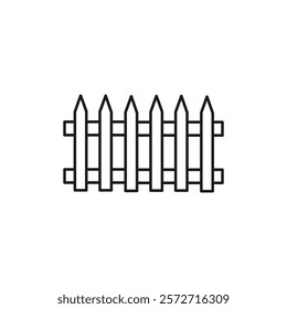 Fence icon flat line symbol set.