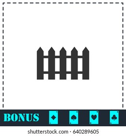 Fence icon flat. Simple vector symbol and bonus icon