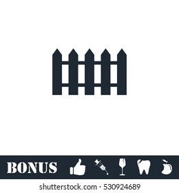 Fence icon flat. Vector illustration symbol and bonus pictogram