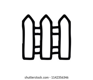 fence icon hand drawn design illustration,designed for web and app