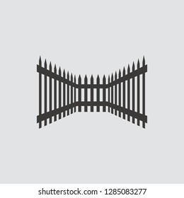 Fence icon isolated of flat style. Vector illustration.