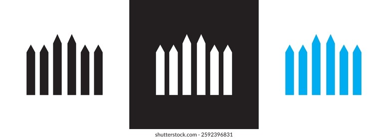 Fence  icon. Isolated on white and black background. Vector illustration. EPS 10