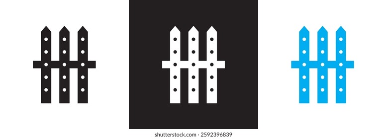 Fence  icon. Isolated on white and black background. Vector illustration. EPS 10