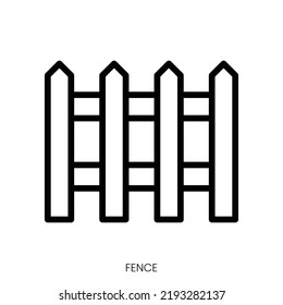 fence icon. Line Art Style Design Isolated On White Background