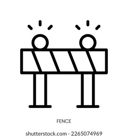 fence icon. Line Art Style Design Isolated On White Background