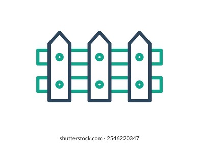 Fence icon. line icon style. icon related to gardening. gardening tools elements vector illustration