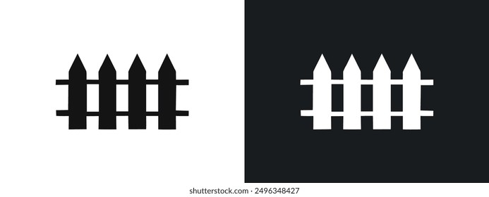 fence icon linear graphics set vector in black