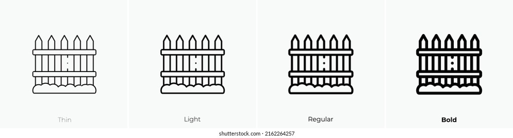 icono de la cerca. Signo de estilo lineal aislado en fondo blanco. Ilustración vectorial.