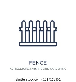 Fence icon. Fence linear symbol design from Agriculture, Farming and Gardening collection. Simple outline element vector illustration on white background.