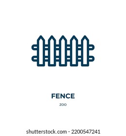 Fence icon. Linear vector illustration from zoo collection. Outline fence icon vector. Thin line symbol for use on web and mobile apps, logo, print media.