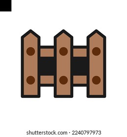 fence icon logo flat style vector