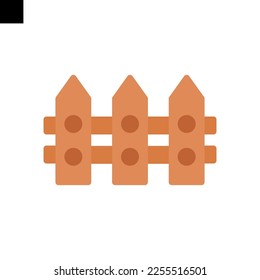 fence icon logo flat style vector