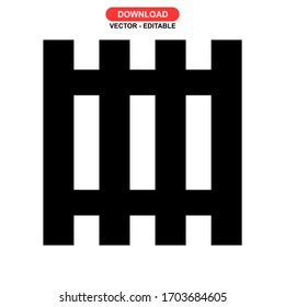 fence icon or logo isolated sign symbol vector illustration - high quality black style vector icons
