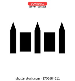 fence icon or logo isolated sign symbol vector illustration - high quality black style vector icons

