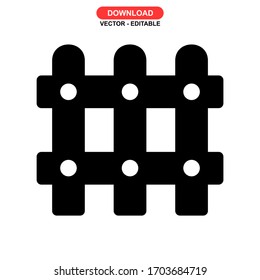 fence icon or logo isolated sign symbol vector illustration - high quality black style vector icons
