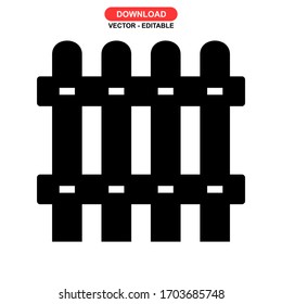 fence icon or logo isolated sign symbol vector illustration - high quality black style vector icons
