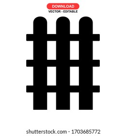 fence icon or logo isolated sign symbol vector illustration - high quality black style vector icons
