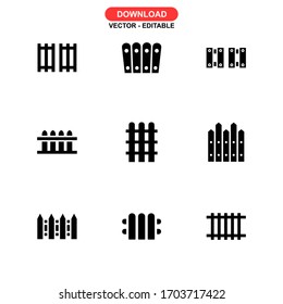 fence icon or logo isolated sign symbol vector illustration - Collection of high quality black style vector icons
