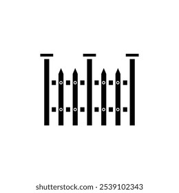 Ícone de cerca sinal de logotipo definir contorno vetorial