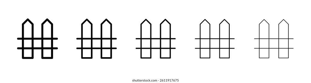 Fence icon Logo sign in thin line outline set and group collection