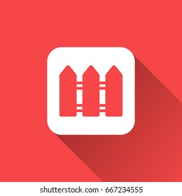 fence icon with long shadow