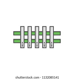 Fence icon - modern minimal flat design style - linear icon vector