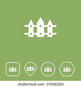 Fence Icon on Flat UI Colors with Different Shapes. Eps-10.