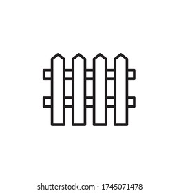 fence icon outline design vector. isolated on white background
