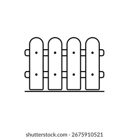 fence icon outline editable stroke line drawing eps