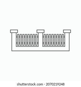 fence icon, picket vector, grate illustration