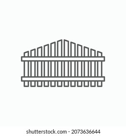 fence icon, picket vector, grate illustration