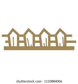 Fence Icon. Real Estate Icon In Vector Illustration.