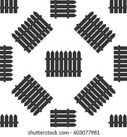 Fence icon seamless pattern on white background. Vector Illustration