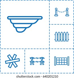 Fence icon. set of 6 fence outline icons such as