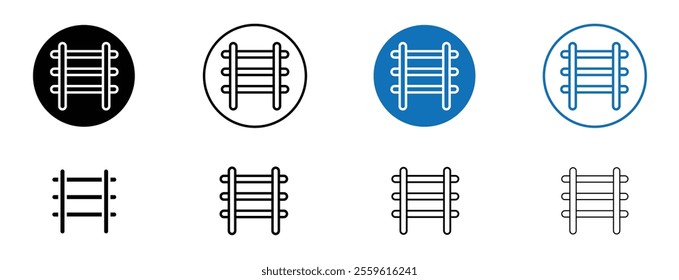 Fence icon set in black and blue colors