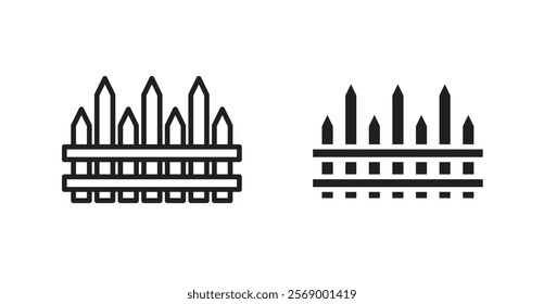 Fence icon set vector graphics designs