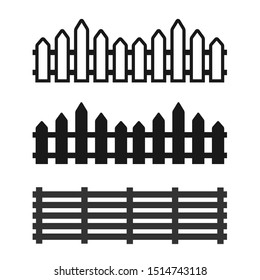Fence Icon Set Vector Illustration. Flat Fence Icon